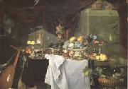 Jan Davidz de Heem A Dessert (mk05) oil on canvas